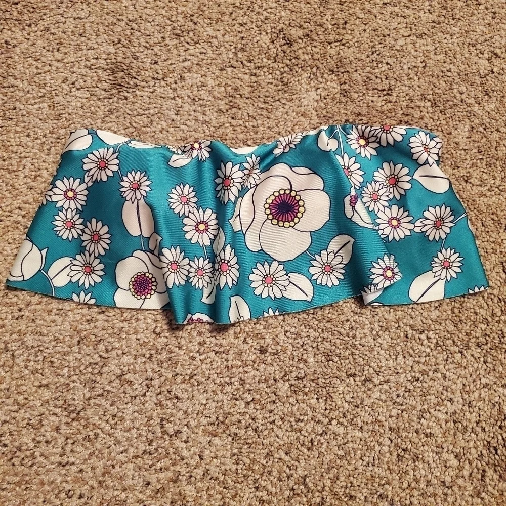 Wildfox 60s Floral Bandeau Bikini Swim Top XS